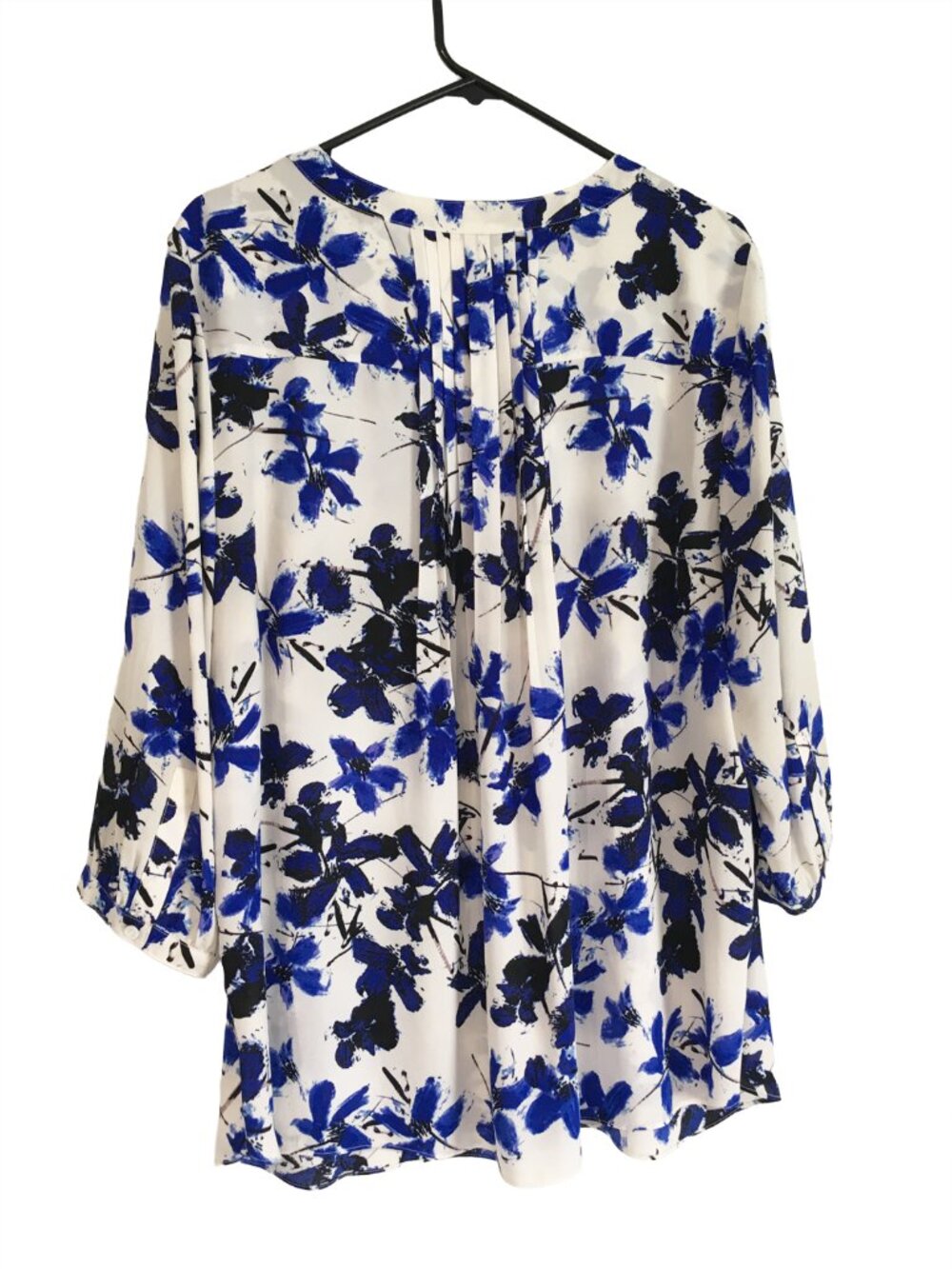 NYDJ Women's White & Blue Sheer Top Size 1X - Picture 2 of 4